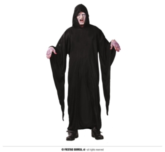 DEATH čierny plášť s kapucňou