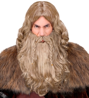 Vikingská parochňa s fúzmi a fúzmi